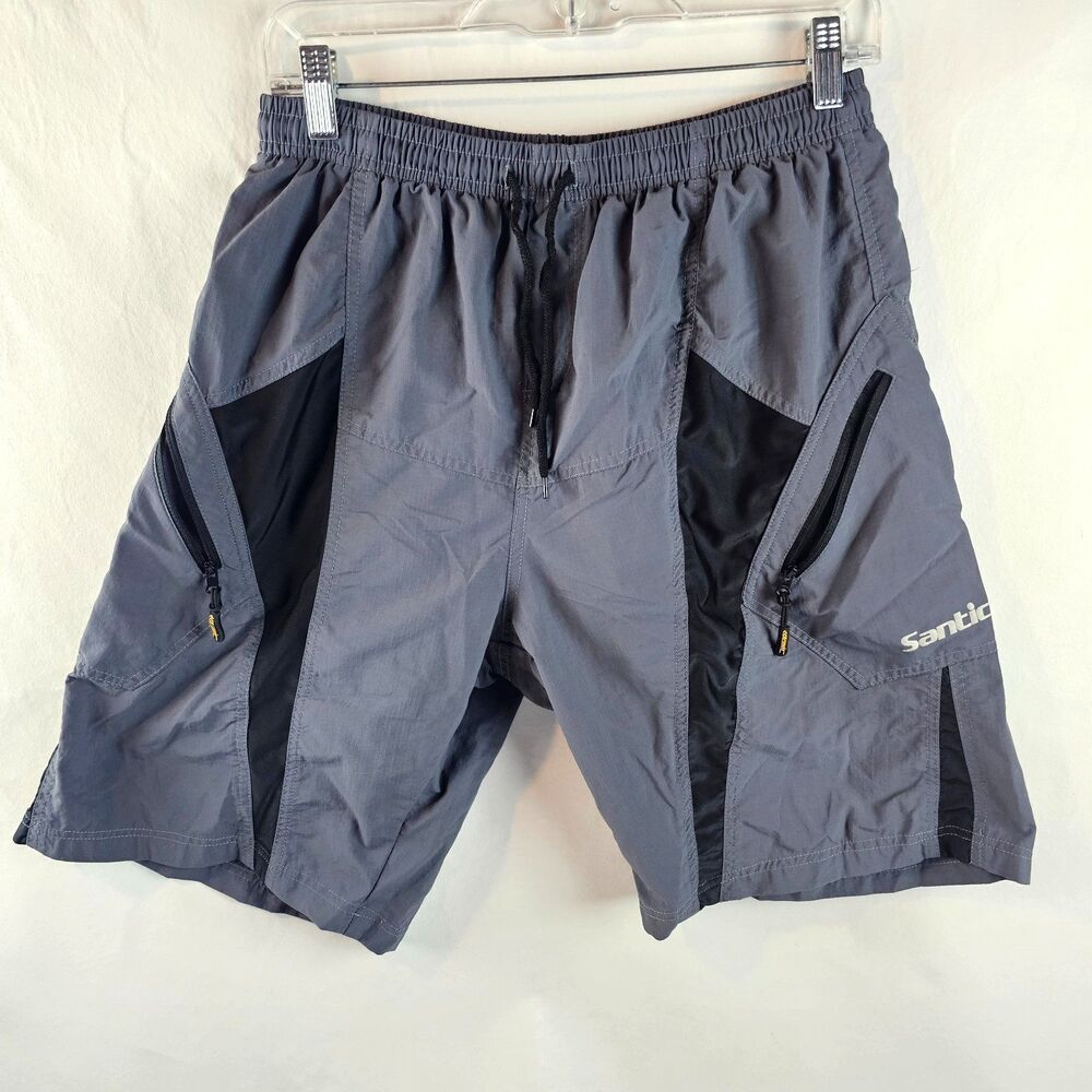 Santic Mens XL Gray Cycling Mountain Bike Shorts Padded MTB Bicycle Athletic